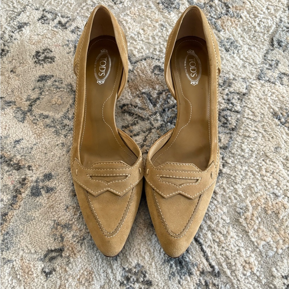 Tod's Women's Camel Suede Loafers